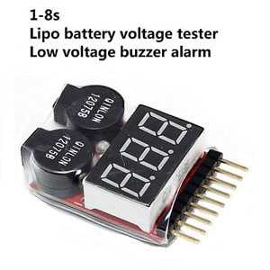 1-8s Lipo battery voltage tester low voltage buzzer alarm
